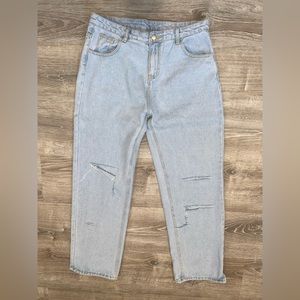 ripped light wash jeans